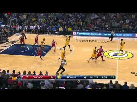 Pau Gasol Block Roy Hibbert Bulls vs Pacers December 29, 2014 NBA Season 2014 15