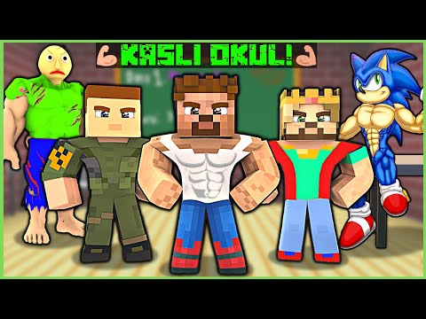 CHILDREN WITH MUSCLE STARTED SCHOOL! 😂 - Minecraft
