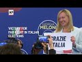 Italian far-right leader strikes moderate tone after vote - Video