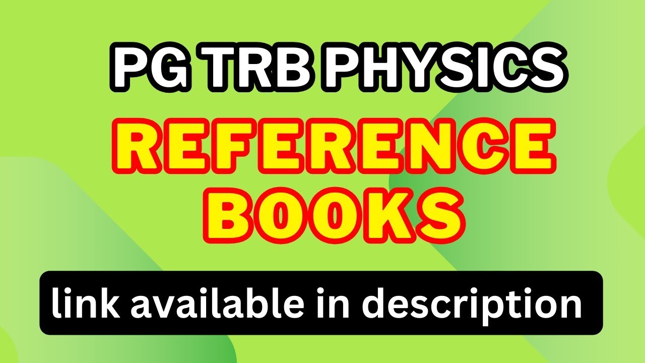 Reference books for pg trb physics