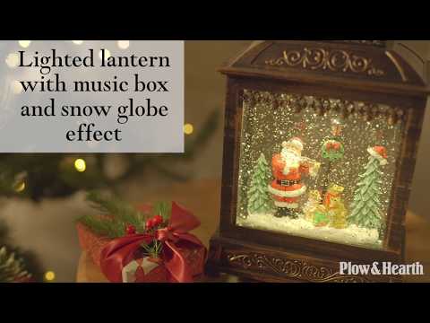 Musical Lighted Santa Snow Globe Lantern