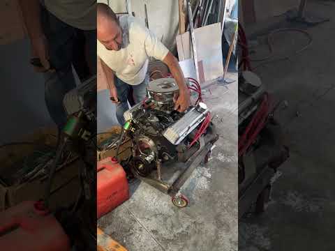 283 small block Chevy open headers on run stand #chevy #sbc