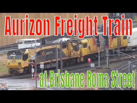 Freight Train at Brisbane Roma Street - Aurizon 2800s on Containers (Queensland Rail Australia)