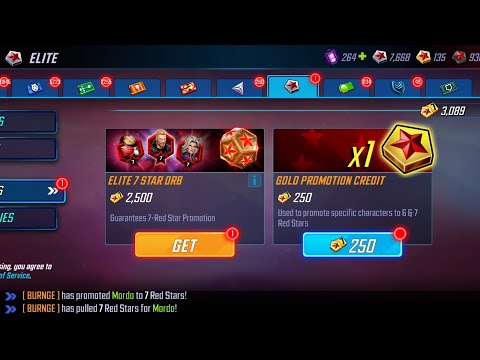 Thor Infinity War Elite 7 red star pull - Marvel Strike Force - MSF