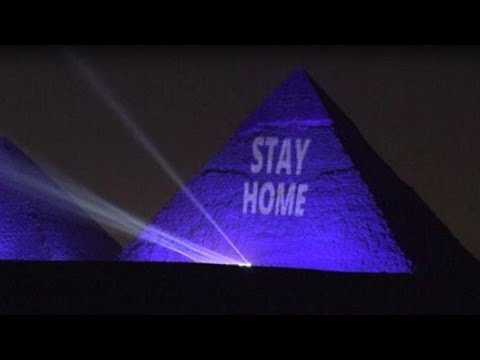 شاهد أهرامات الجيزة تحيي اليوم العالمي للتراث بالتوعية من مخاطر كورونا…