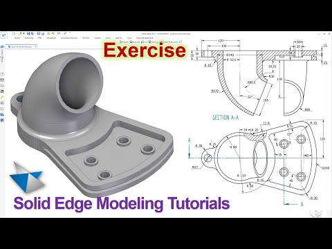 Solid Edge Modeling Tutorials #52 | 3D Modeling Practice Exercise for Beginers