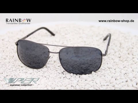 VIPER™ Sonnenbrille (V-1426 Federbügel schwarz silber gunmetal) - Sonnenbrillen im Großhandel!