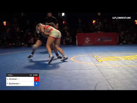 112 Lbs 5th Place Lily Grismer Montana Vs Torieonna Buchanan Indiana