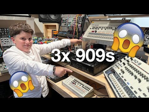 3x 909er, bestehend aus: Roland TR-909, Roland TR-09 und Behringer RD-9