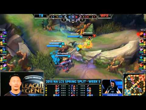 T8 Early First Blood during Interview - T8 vs WFX Game 1 (NA LCS Spring 2015)