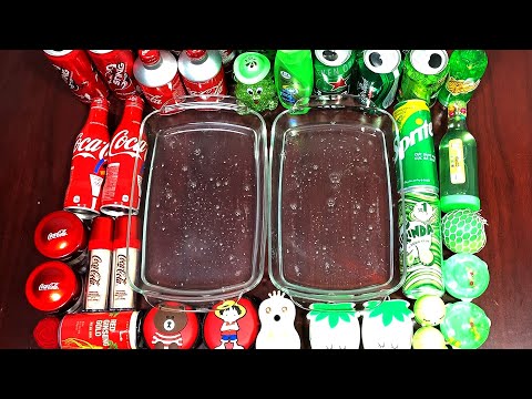 Series RED Coca Cola & Sprite Green Slime | Mixing Random Things into Slime | Satisfying Videos