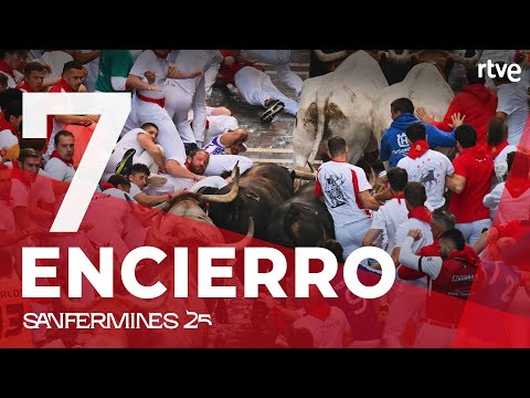 VÍDEO | Veloz y peligroso séptimo encierro de San Fermín que deja tres heridos por asta de toro   