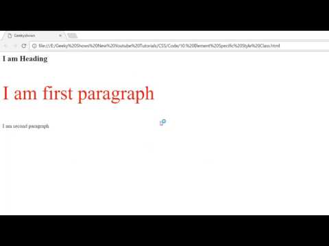 Element Specific Style Class in CSS Hindi