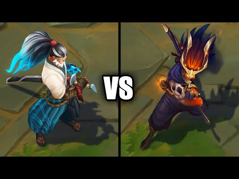 Foreseen Yasuo vs Nightbringer Yasuo Skins Comparison (League of Legends)