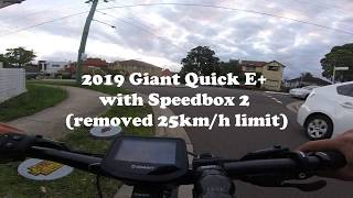 Giant Quick E+ 2019 with Speedbox2 (25km/h removed)