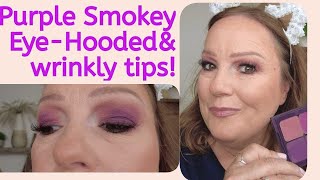 Purple Smokey Eye Tutorial for Hooded Wrinkly Eyes Tips & Tricks