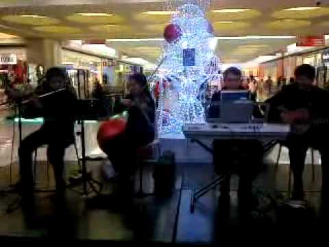 Manila String Quartet The Tales of Music Strings plays Christmas medley at a Mall in Marikina