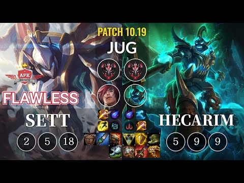 APK Flawless Sett vs Hecarim Jungle - KR Patch 10.19