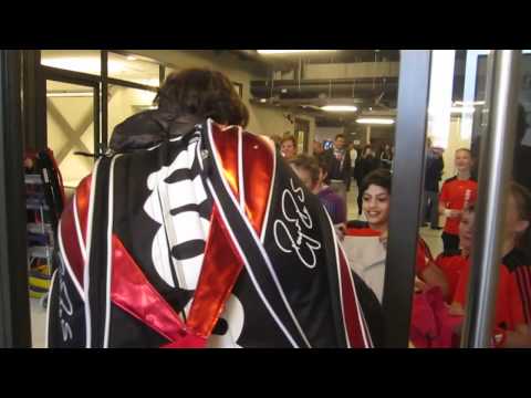 Roger Federer arrives in Rotterdam