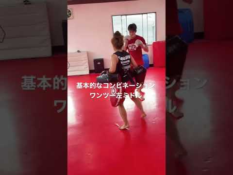 基本的なコンビネーション！ワンツー左ミドル【ショート動画】