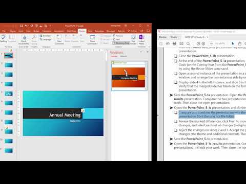 PowerPoint 2016 MOS Objective 5.1: Merge files