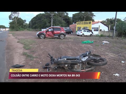 Colisão entre moto e carro deixa dois mortos na BR-343 17 05 2021