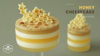 노오븐&노젤라틴! 허니 치즈케이크 만들기 : No-Bake & No-Gelatin Honey Cheesecake Recipe : はちみつレアチーズケーキ | Cooking tree
