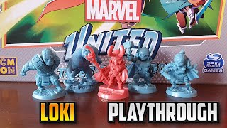 Marvel United Playthrough - Loki vs Thor, Valkyrie, Hulk and Korg