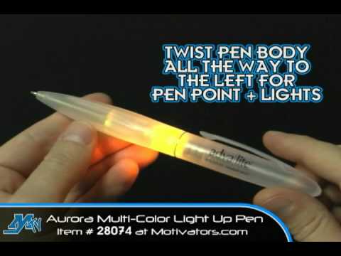 Promotional pens aurora multi color light up pen
