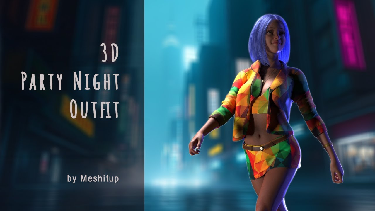 3D dForce Party Night Outfit for Genesis 9