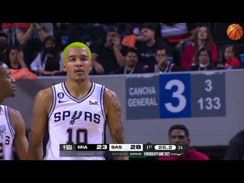 Jeremy Sochan Game No. 23 NBA Miami Heat - San Antonio Spurs Full Highlights 111-101