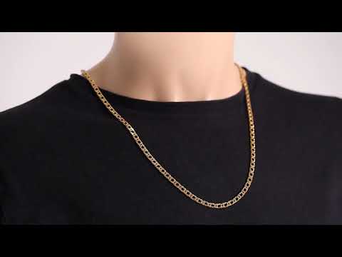 9ct Yellow Gold Italian Made Double Curb Chain - 4.65mm - 16" - 28"