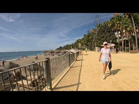 Marbella Golden Mile Saturday Afternoon Beachfront 5.3K Walking Tour September 2025 4k UHD GoPro