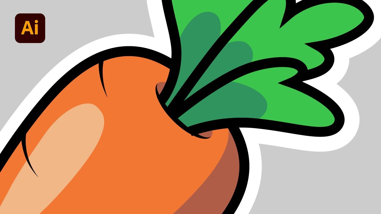 Carrot vector art for beginners | Illustrator drawing tutorial