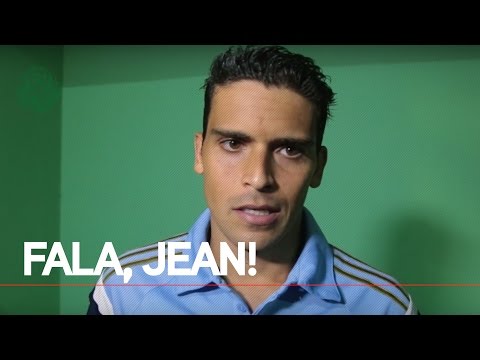 Jean comemora gol na estreia do Verdão na Libertadores