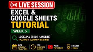 Master Data Analytics Bootcamp | Week 5 | VLOOKUP, XLOOKUP & IFERROR in Excel & Google Sheets