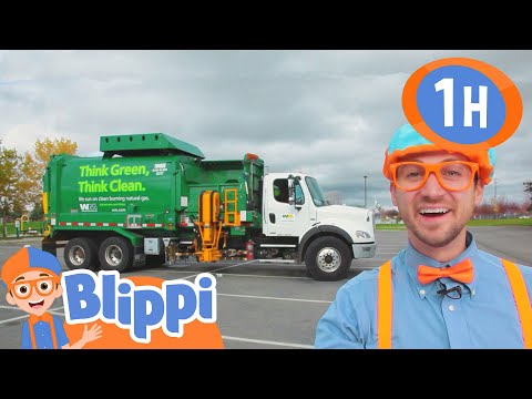 Garbage Trucks for Children with Blippi | Learn About Recycling