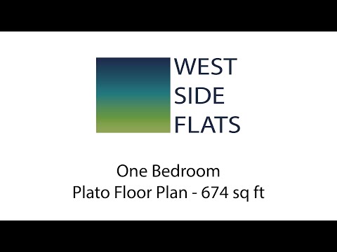 One Bedroom - Plato Floor Plan - 674 SF WEST SIDE FLATS