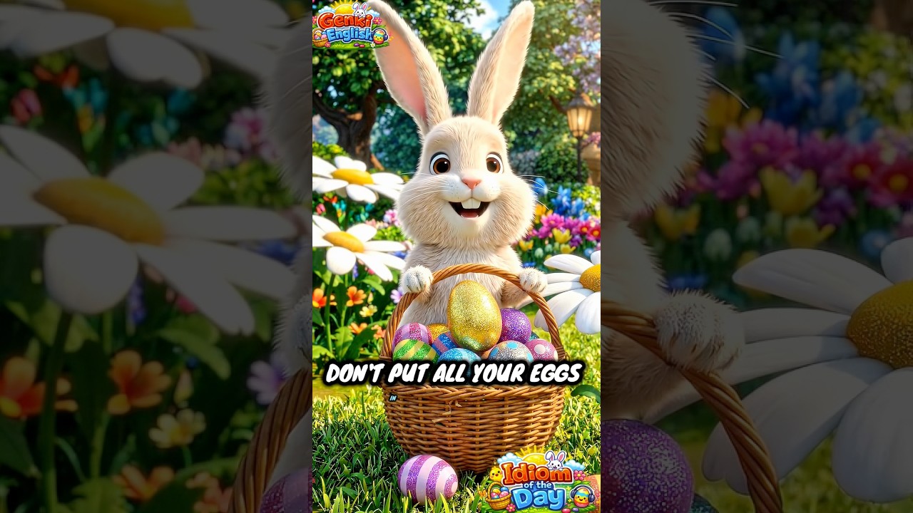 Genki English Idiom of the Day!🐣 Don’t put all your eggs in one basket = have a backup plan!