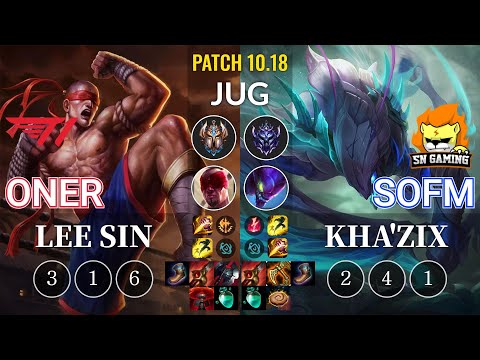 T1 Oner Lee Sin vs SN SofM Kha'Zix Jungle - KR Patch 10.18
