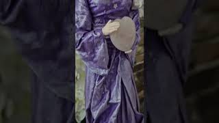 Andělka Valeria 77 cm ve fialové barvě s přírodním minerálem RŮŽENÍN - Powertex