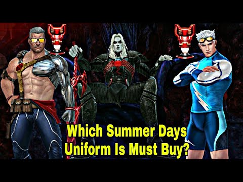 Quicksilver Summer Days Uniform VS Cable Summer Days Uniform Comparison - Marvel Future Fight