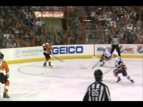 Chris Pronger scores vs the Islanders - 10-30-10