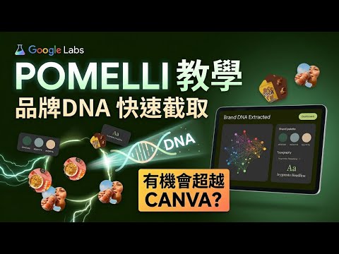 【5分鐘 AI 教學】Google Pomelli，從品牌識別到行銷素材製作，一鍵導入品牌網站，生成行銷素材！視覺 DNA 提取、語義化佈局控制、多版面素材生成