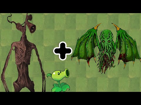 Siren Head + Cthulhu + Peashooter vs Zombies - Plants vs Zombies  Animation