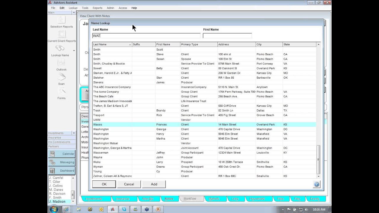 Getting Started with Advisors Assistant