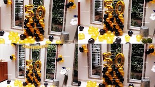 Simple Birthday Decoration at Home Using Balloons, Father