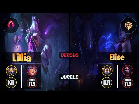 Challenger LILLIA [Dark Harvest] (Jungle) VS  ELISE - Challenger KR Patch 11.9