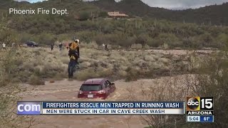 Men rescued from running wash in Cave Creek
