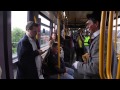 Oliver From Les Freres Taquin Performs On Luas To Promote City Spectacular 2014